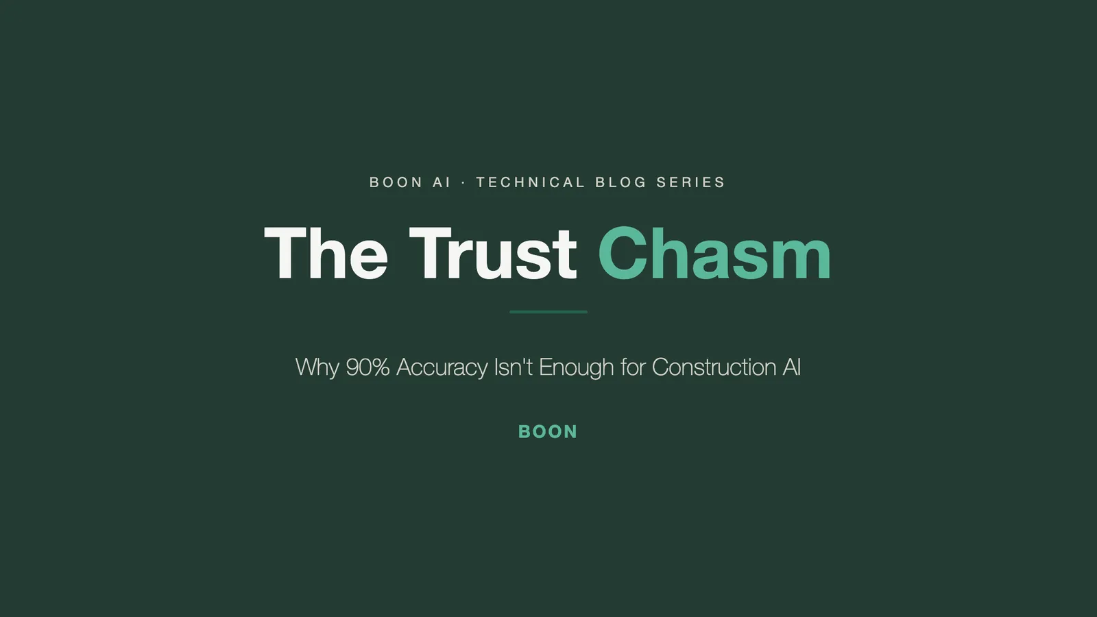 The Trust Chasm: Why Construction AI Accuracy Is the Only Metric That Matters
