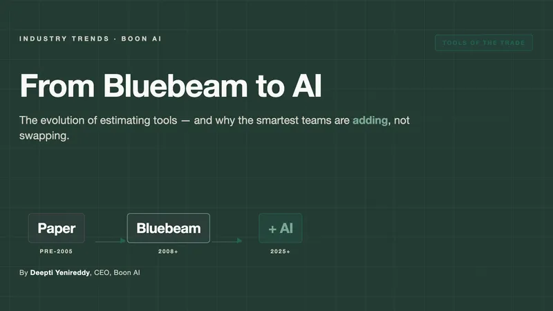 From Bluebeam to AI — The Evolution of Estimating Tools